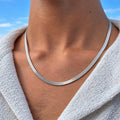 Sturdy Flat Snake Design Silver Chain for Boys
