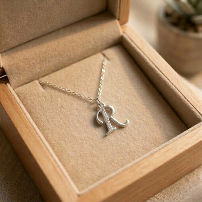 Stylish Alphabet Silver Pendant Necklace