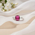 Stylish Pink Gemstone Sterling Silver Ring