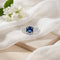 Stylish Round Blue Gemstone Silver Ring