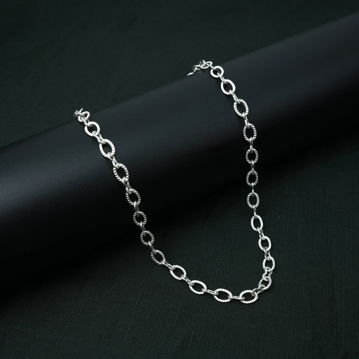 Stylish Silver Chain Hollow Circles & Bud Design for Boys
