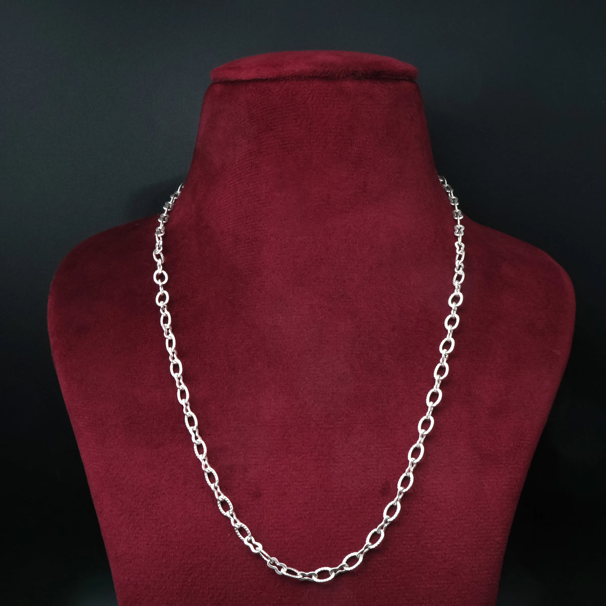 Stylish Silver Chain Hollow Circles & Bud Design for Boys
