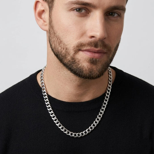 Stylish Silver Cuban Chain