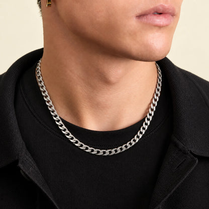 Stylish Silver Cuban Chain for Boys
