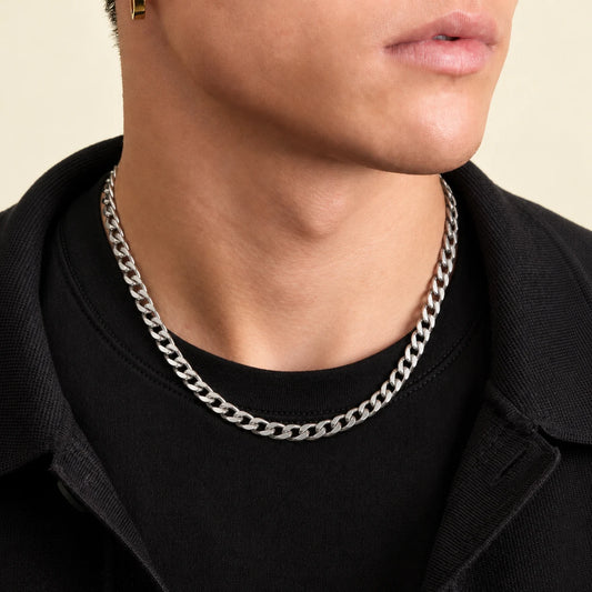 Stylish Silver Cuban Chain for Boys
