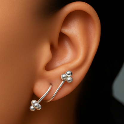 Stylish Silver Twist Hoop Earrings