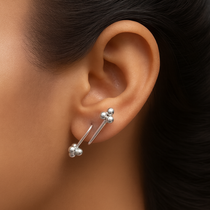 Stylish Silver Twist Hoop Earrings