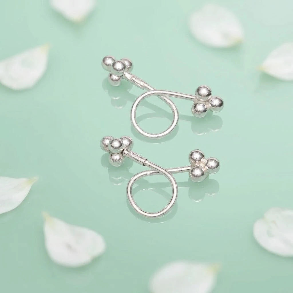 Stylish Silver Twist Hoop Earrings
