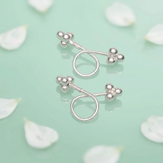 Stylish Silver Twist Hoop Earrings