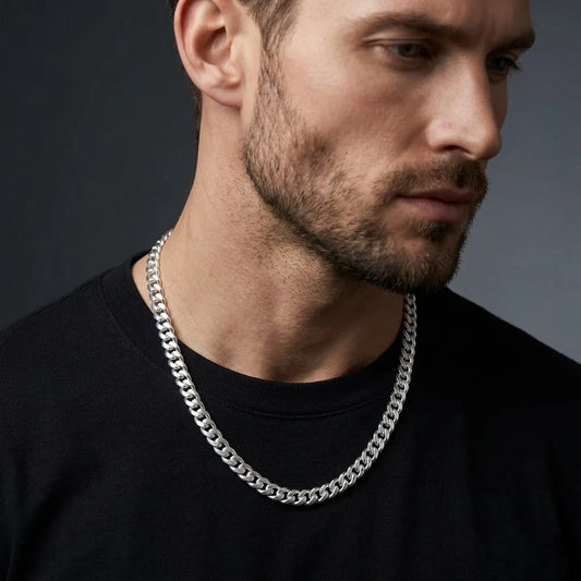 Stylish Sterling Silver Curb Chain For Boys