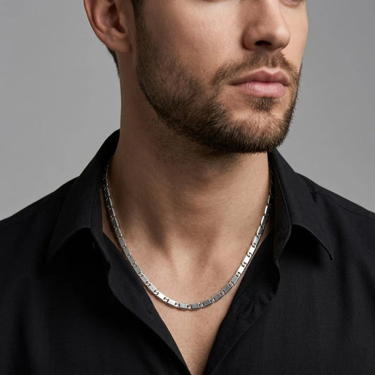 Stylish Sterling Silver Interlink Chain For Boys