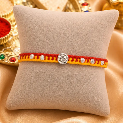 Swastik Charm Rakhi in Silver (combo)