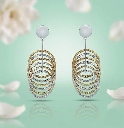 Tiered Teardrop Silver Drop Earrings