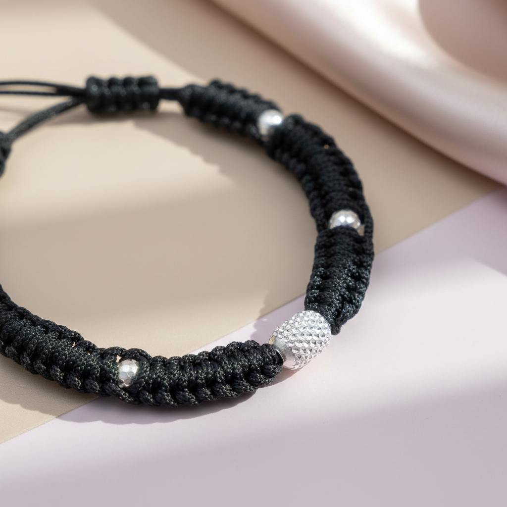 Traditional Silver Dhaga Anklet