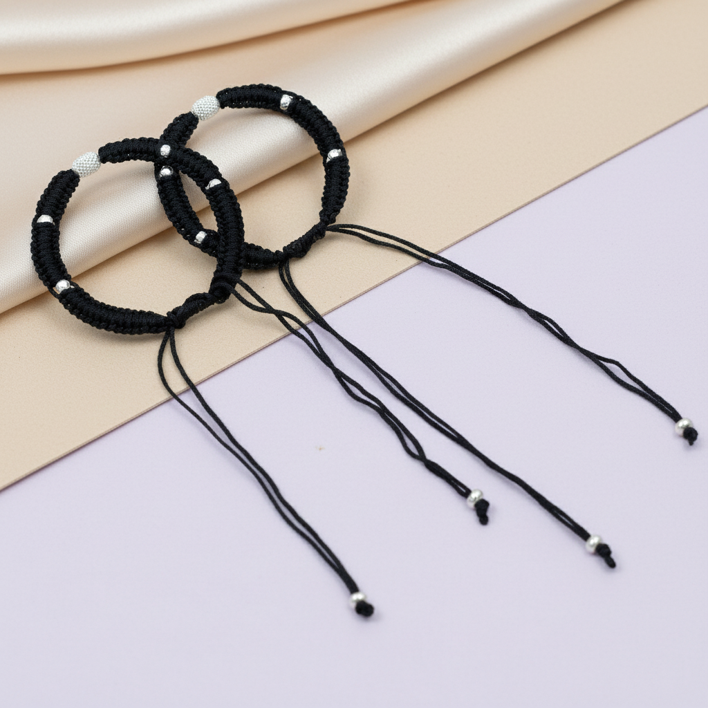 Traditional Silver Dhaga Anklet