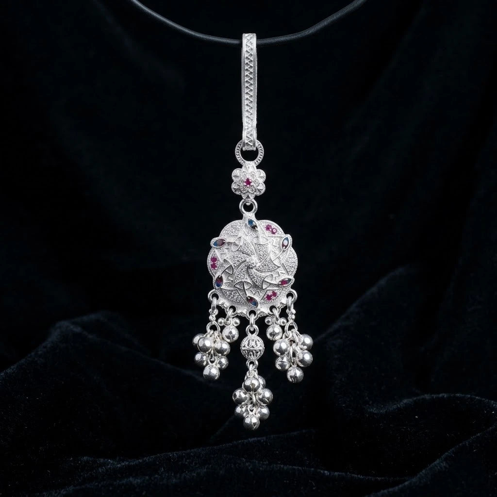 Traditional Silver Floral Chabi Chhalla
