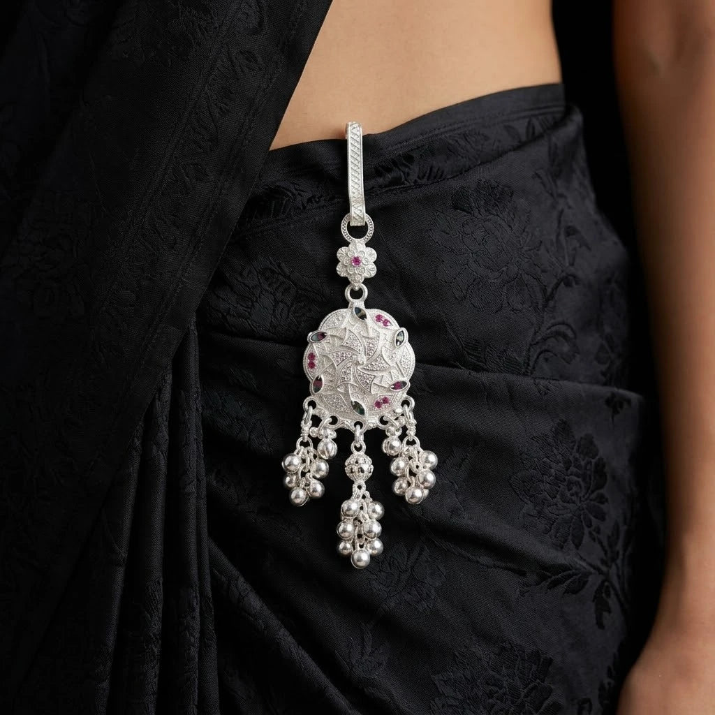 Traditional Silver Floral Chabi Chhalla