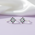 Traditional Multicolour Stone Silver Toe Ring(Bichiya)