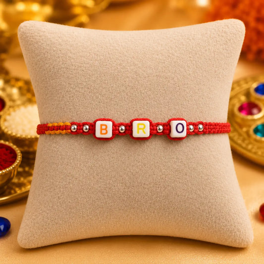 Trendy BRO Letter Silver Rakhi