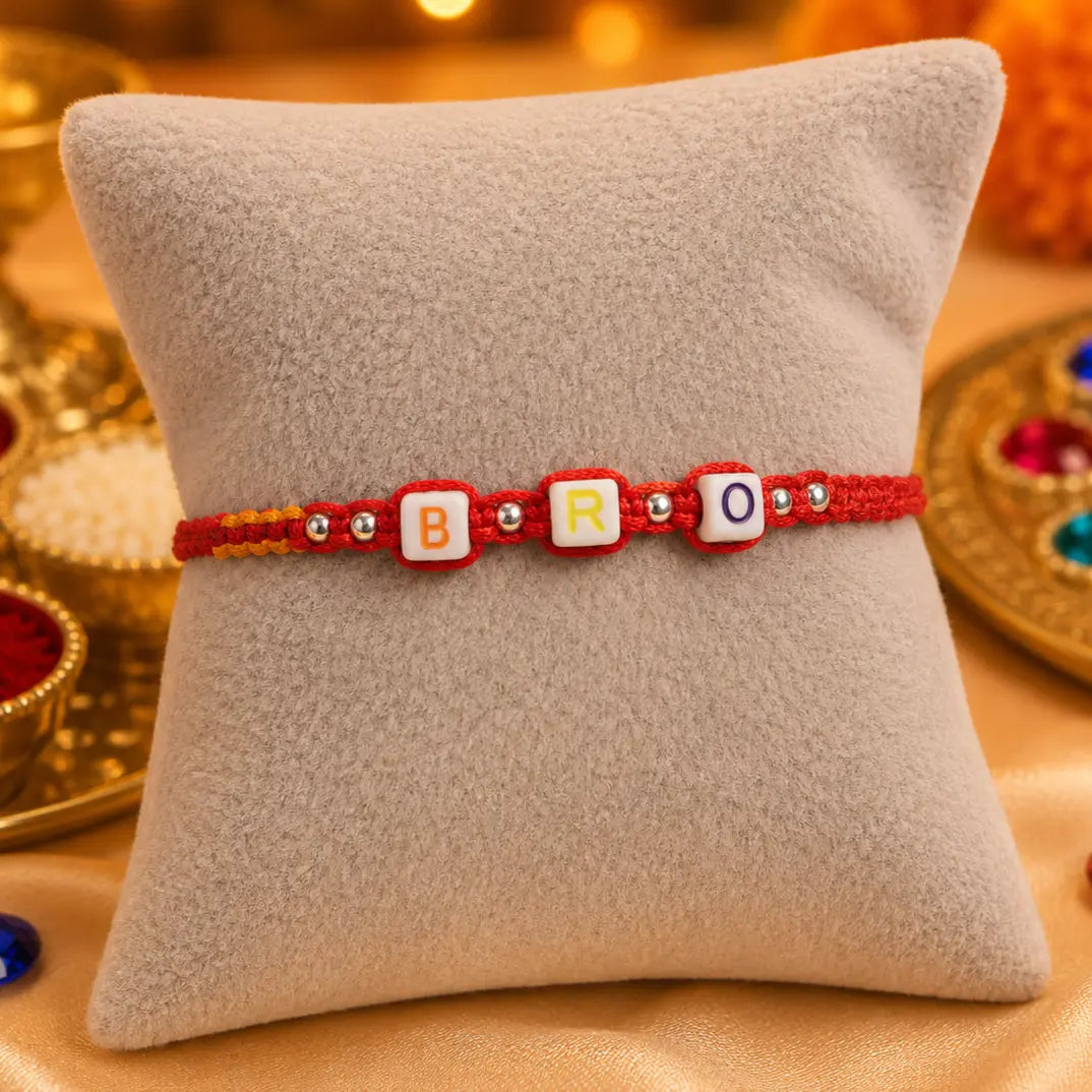 Trendy BRO Letter Silver Rakhi