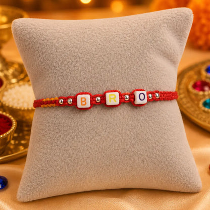 Trendy BRO Letter Silver Rakhi