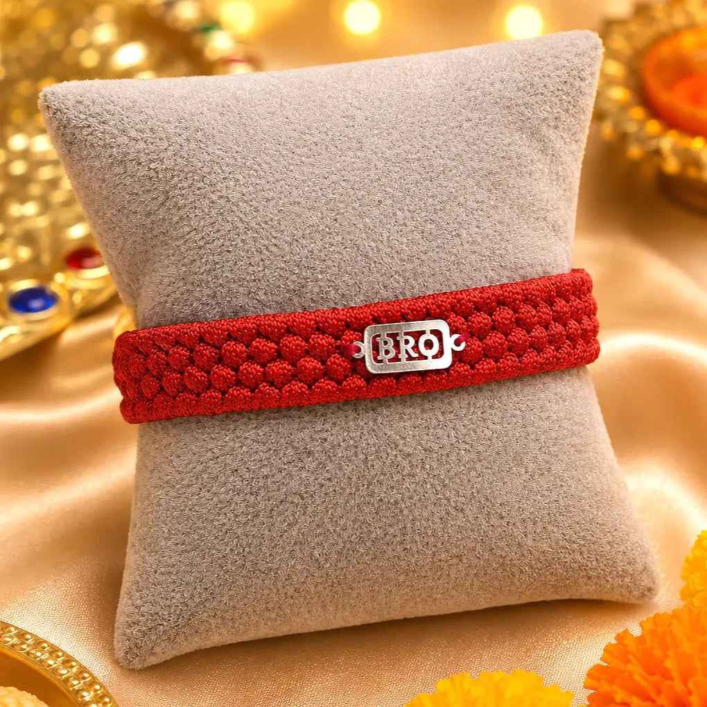 Trendy BRO Silver Rakhi Gift for Bhai