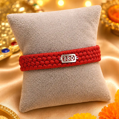 Trendy BRO Silver Rakhi Gift for Bhai