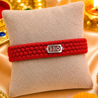 Trendy BRO Silver Rakhi Gift for Bhai