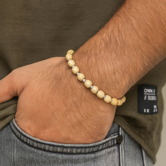 Tulsi Spiritual Aura Silver Bracelet for man
