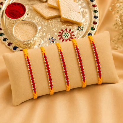 Unique Silver Rakhi with Bud Details