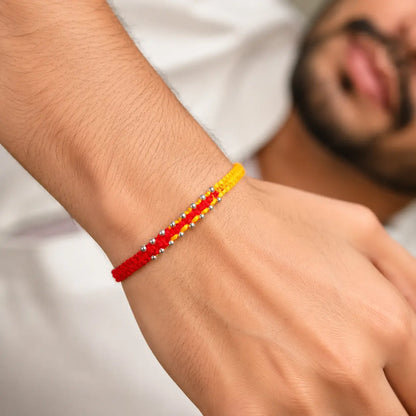 Unique Silver Rakhi with Bud Details