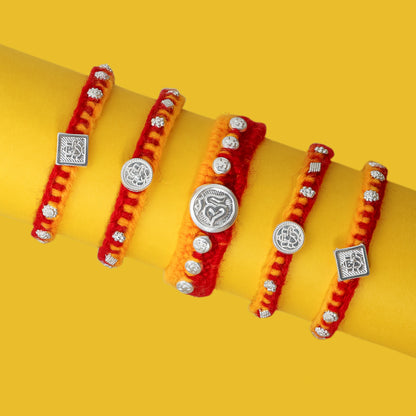 Divine Ganpati Silver Rakhi (combo)