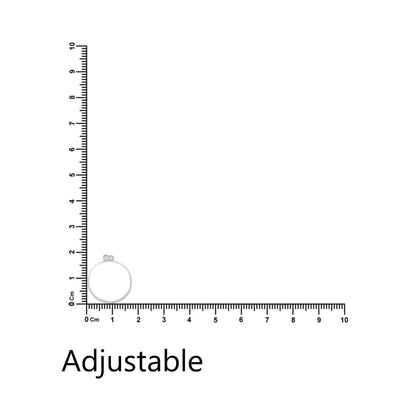 Silver Toe Rings Adjustable Floral Stone