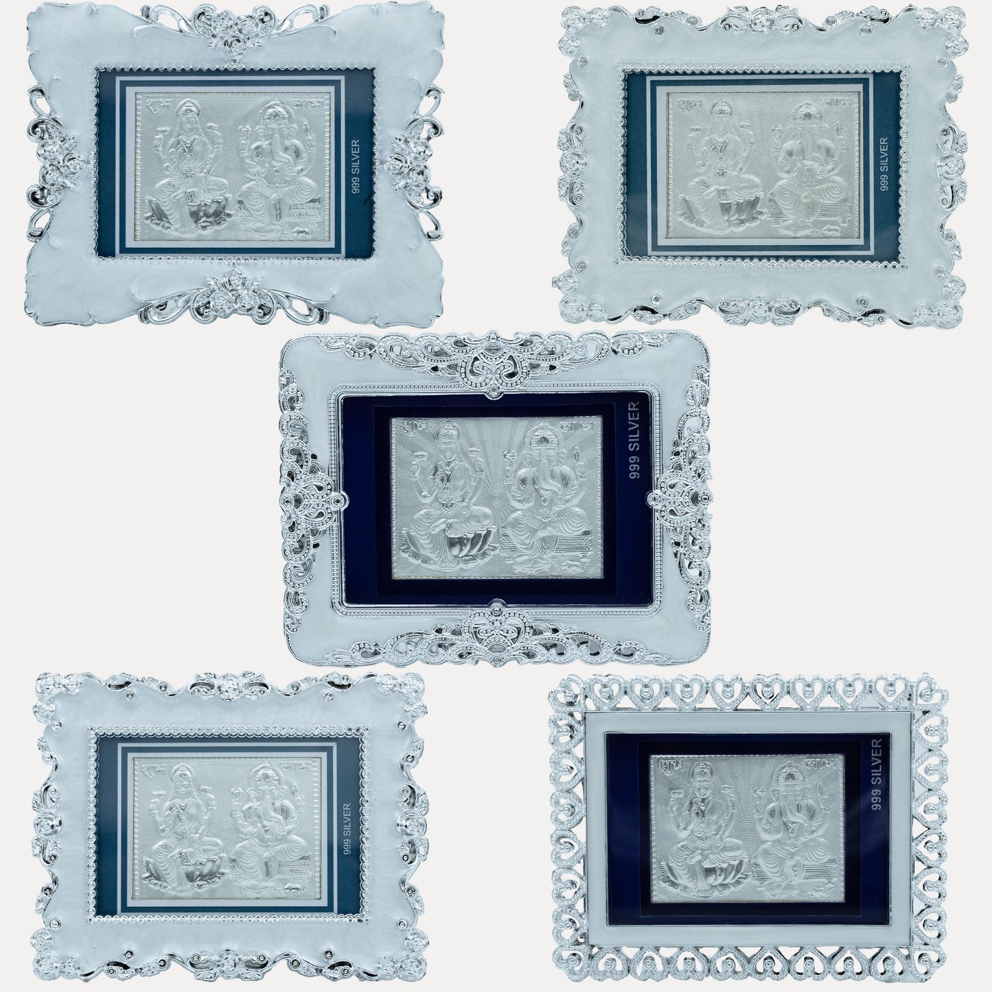 999 Silver Lakshmi Ganesh Decorative Frame