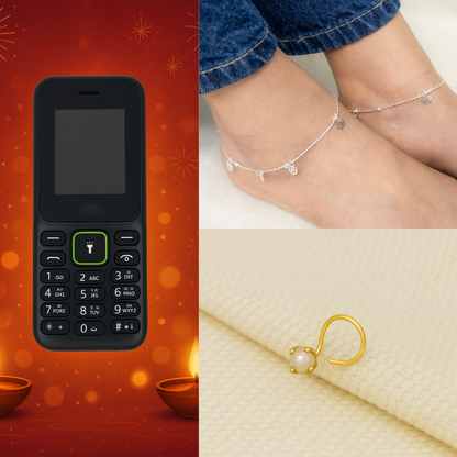 Silver Charm Anklet (Special Offer Phone and Nosepin free)