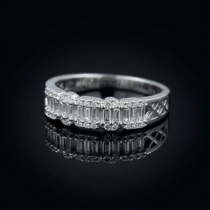 Vintage Baguette Diamond Half Eternity Ring for Women