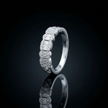 Vintage Baguette Diamond Half Eternity Ring for Women