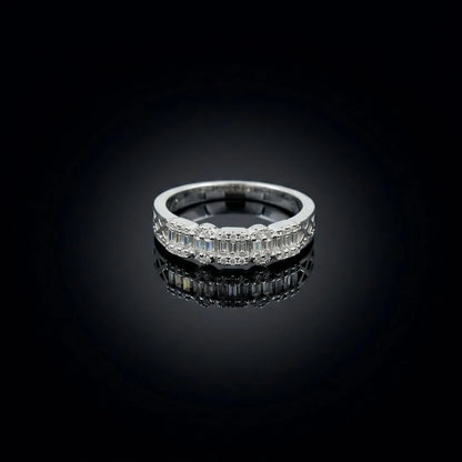 Vintage Baguette Diamond Half Eternity Ring for Women