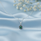 Vintage Style Silver Floral Pendant – Green Stone