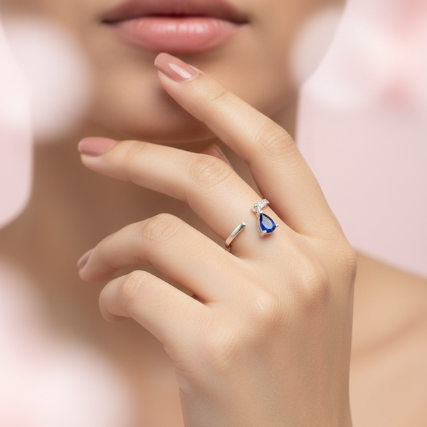 Waterdrop Latkan Adjustable Silver Ring