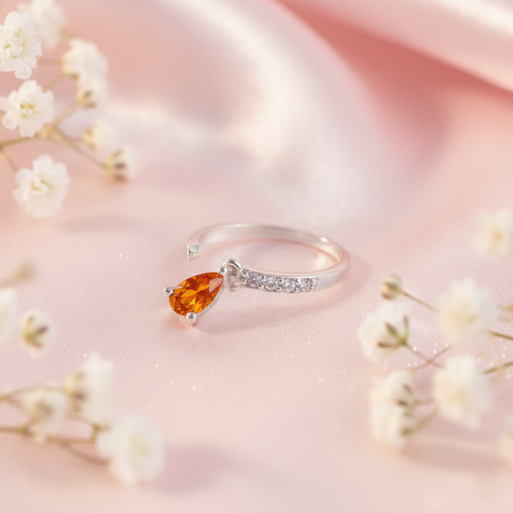 Waterdrop Latkan Adjustable Silver Ring