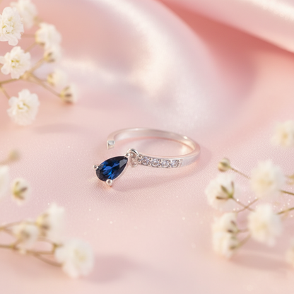 Waterdrop Latkan Adjustable Silver Ring