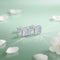 White Square Gemstone Silver Stud Earrings