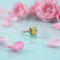 Yellow Rectangular Gemstone Silver Ring