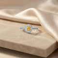 Yellow Sapphire Oval Shape Silver Ring