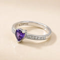 Purple Gemstone Silver Ring For Girls
