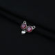 Sterling Silver Dual Round CZ Synthetic Ruby Gemstone Mangalsutra