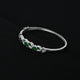 Silver Sterling Green Stone Girls Bracelet