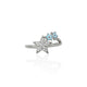 Silver 'Stars of Love' ring for girls, featuring a design with sparkling stars symbolizing love.