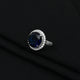 Sterling Silver Round Blue Simulated Sapphire Ring for Men